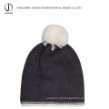 Chapéu de malha Bobble Acrílico Chapéu De Malha com Pompom Acrílico Malha Beanie Acrílico Kintted Toque Inverno Bobble Hat